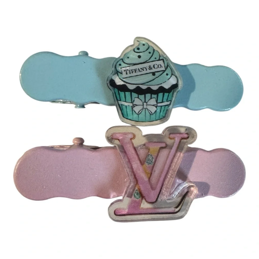Girls Tiffany & Co. and LV Hair Clips - Blue and Pink